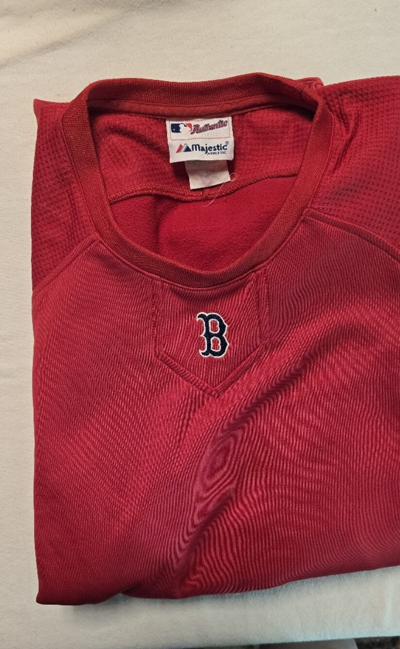 Majestic Therma Base Boston Red Sox Pullover Sweatshirt Men's 2XL Red Authentic